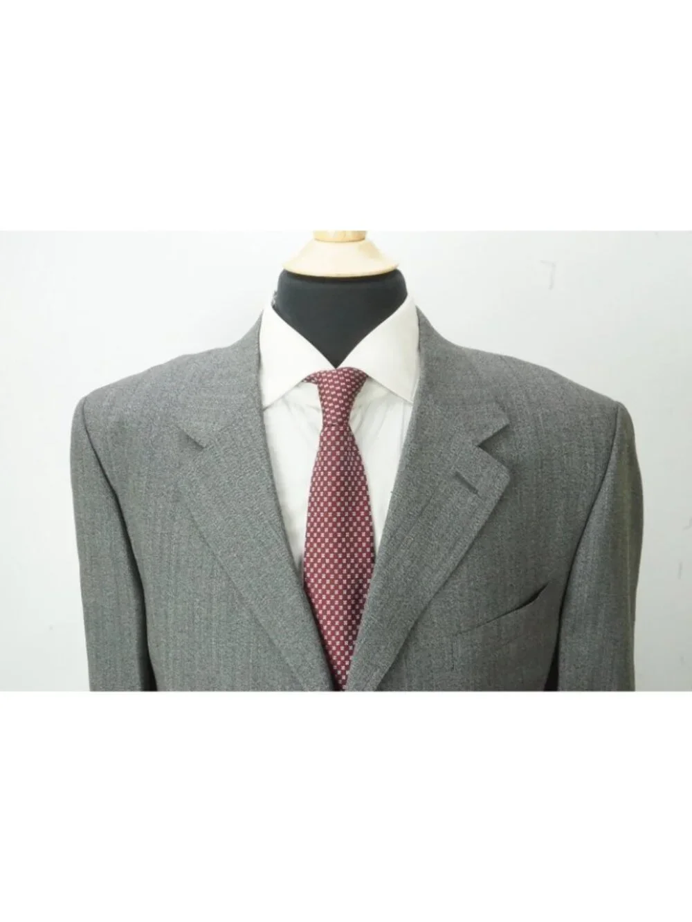 Canali Gray Herringbone Wool 2 Pc Suit Jacket Pants Sz 48R US 58 EU NEW